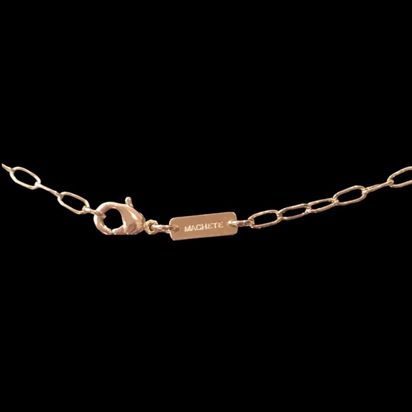 Machete Layering Necklace — Petite Oval Link 16-Inch in 14K Gold Vermeil - Picture 9 of 13